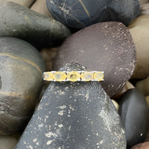 Sterling Silver Yellow Sapphire Ring - Picture 1 of 4